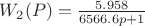 $W_2(P) = \frac{5.958}{6566.6p +1}$
