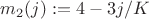 $ m_2(j):=4-3j/K$ $ m_2(j):=4-3j/K$