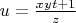 $u=\frac{xyt+1}{z}