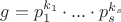 $g = p_1^{k_1}\cdot ... \cdot p_s^{k_s}$ $g = p_1^{k_1}\cdot ... \cdot p_s^{k_s}$