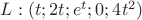 $L:(t;2t;e^t;0;4t^2)$
