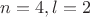 $n = 4, l = 2$