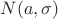 $N(a,\sigma)$