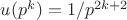 $u(p^k)=1/p^{2k+2}$