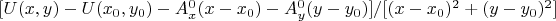 $[U(x,y)-U(x_0,y_0)-A_x^0 (x-x_0)-A_y^0 (y-y_0)]/[(x-x_0)^2+(y-y_0)^2]$