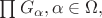 $\prod G_\alpha,\alpha\in\Omega,$