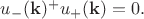$u_{-}(\mathbf{k})^+u_{+}(\mathbf{k})=0.$