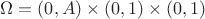 $\Omega = (0, A) \times (0, 1) \times (0, 1)$