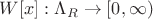 $W[x]: \Lambda_R\to [0, \infty)$