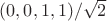 $(0, 0, 1, 1)/\sqrt{2}$