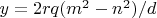 $y=2rq(m^2-n^2)/d$