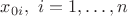 $x_{0i}, ~ i=1,\ldots,n$