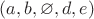 $(a, b, \varnothing, d, e)$