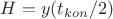 $H = y(t_{kon}/2)$