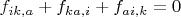${f_{ik,a}} + {f_{ka,i}} + {f_{ai,k}} = 0$