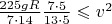 $ \frac{225gR}{7\cdot14}\frac{7\cdot5}{13\cdot5} \leqslant v^2$