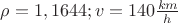 $\rho = 1,1644; v = 140 \frac{km}h$