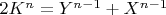 $2K^n=Y^{n-1}+X^{n-1}$
