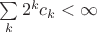 $\sum \limits_k 2^kc_k < \infty$