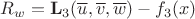 $ R_w = \mathbf L _3 (\overline u,\overline v,\overline w) - f_3(x) $