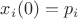 $x_i(0)=p_i$