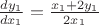 $\frac{dy_1}{dx_1}=\frac{x_1+2y_1}{2x_1}$