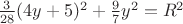 $\frac{3}{28}(4y+5)^2+\frac{9}{7}y^2=R^2$