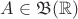 $A\in {\mathfrak B({\mathbb R})}$
