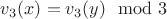 $v_3(x)=v_3(y)\mod 3$