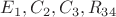 $E_1,C_2,C_3,R_{34}$