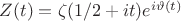 $Z(t)=\zeta(1/2+it)e^{i\vartheta(t)}$