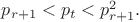$p_{r+1}<p_t<p_{r+1}^2.$ $p_{r+1}<p_t<p_{r+1}^2.$