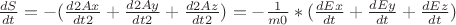 $ \frac{dS}{dt} = - (\frac{d2Ax}{dt2} + \frac{d2Ay}{dt2} + \frac{d2Az}{dt2}) = - \frac{1}{m0} * (\frac{dEx}{dt} + \frac{dEy}{dt} + \frac{dEz}{dt}) $