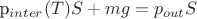 {p_{inter}(T)}{S}+mg={p_{out}}{S}$