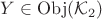 $Y\in \mathrm{Obj}(\mathcal{K}_2)$