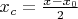 $x_c=\frac{x-x_0}{2}$