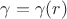 $\gamma = \gamma(r)$ $\gamma = \gamma(r)$