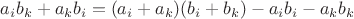 $a_i b_k + a_k b_i = (a_i + a_k)(b_i + b_k) - a_i b_i - a_k b_k$