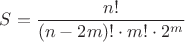 $S=\dfrac{n!}{(n-2m)!\cdot m! \cdot 2^m}$