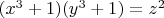 $(x^3+1)(y^3+1)=z^2$