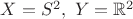 $X=S^2, \ Y=\mathbb{R}^2$