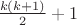$\frac{k(k+1)}{2}+1$