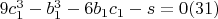 $9c_1^3  - b_1^3  - 6b_1 c_1  - s = 0(31)$