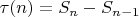 $\tau(n)=S_n-S_{n-1}$