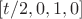 $[t/2, 0, 1, 0]$