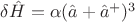 $\delta\hat{H}=\alpha(\hat{a}+\hat{a}^{+})^3$