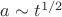 $a\sim t^{1/2}$