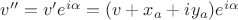 $v''=v'e^{i\alpha}=(v+x_a+iy_a)e^{i\alpha}$