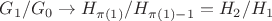 $G_1 / G_0 \to H_{\pi(1)} / H_{\pi(1) - 1} = H_2 / H_1$