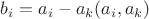 $b_i = a_i - a_k(a_i, a_k)$